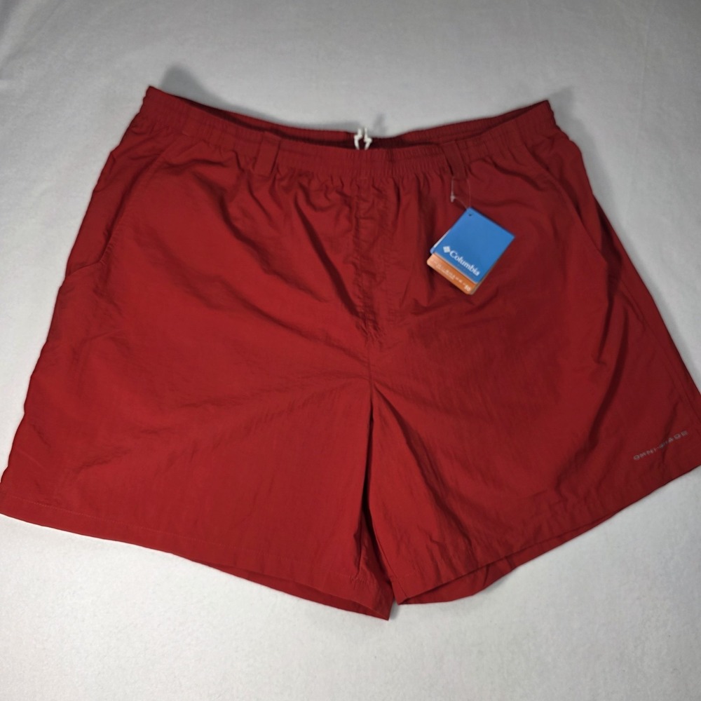 NEW Columbia Backcast II Lined Water Trunks Mens Size XXL Red Inseam 6" Pockets